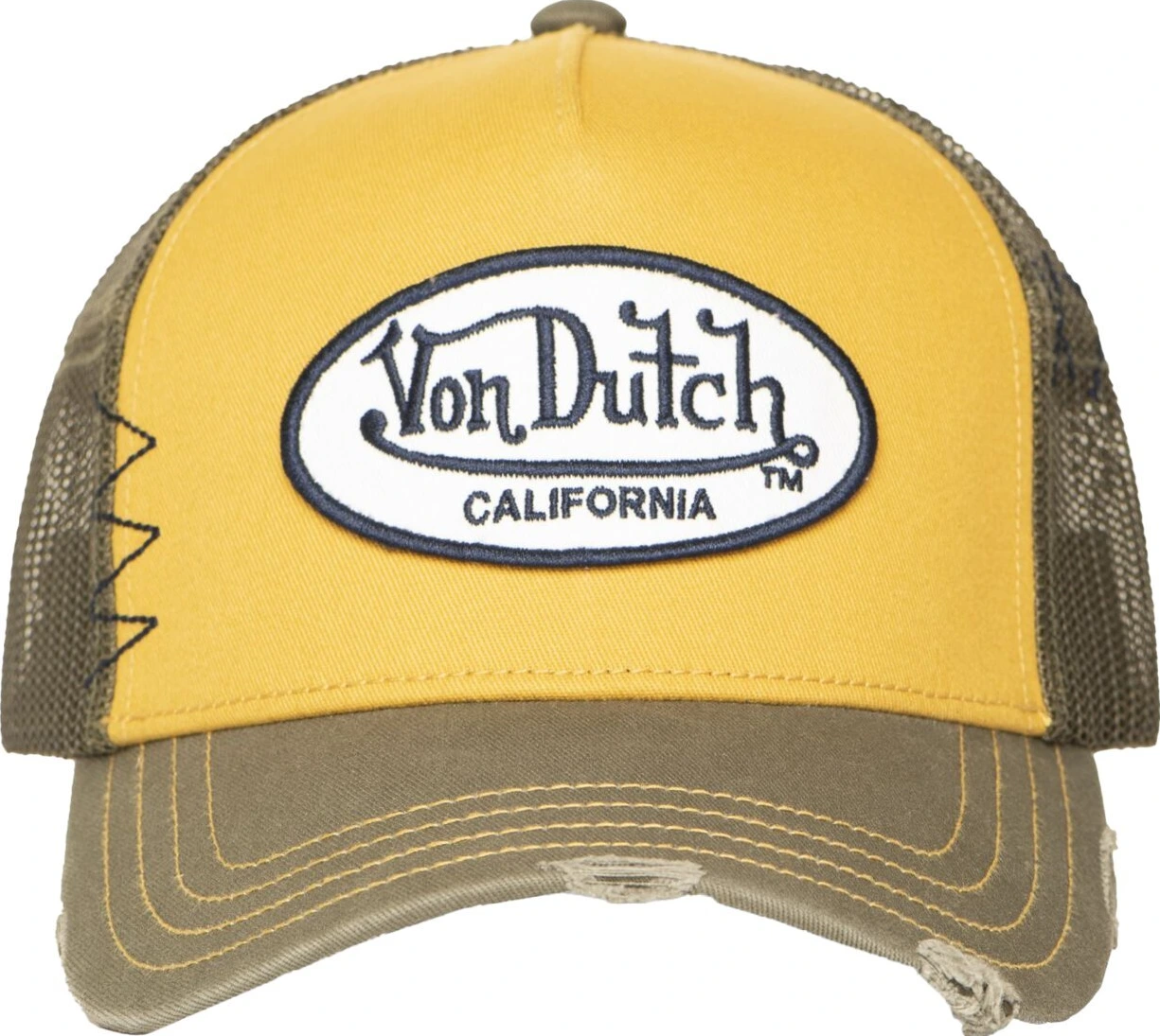 Von Dutch Trucker mesh cap, khaki, Yellow