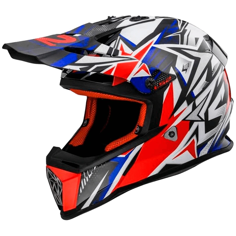 LS2 MX437 FAST STRONG helmet - White Red Blue, S