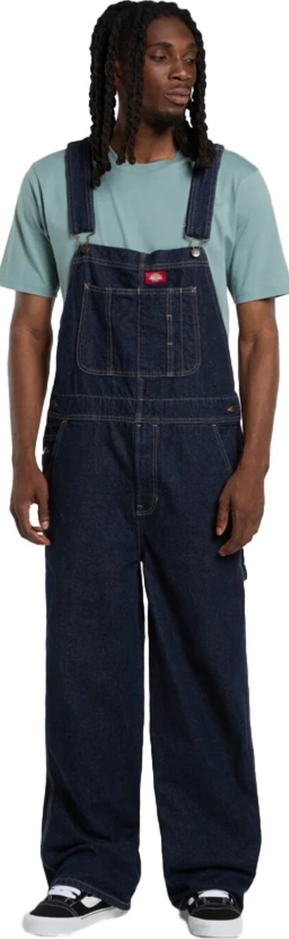Dickies Loose denim bib, rinsed Blue, 2XL