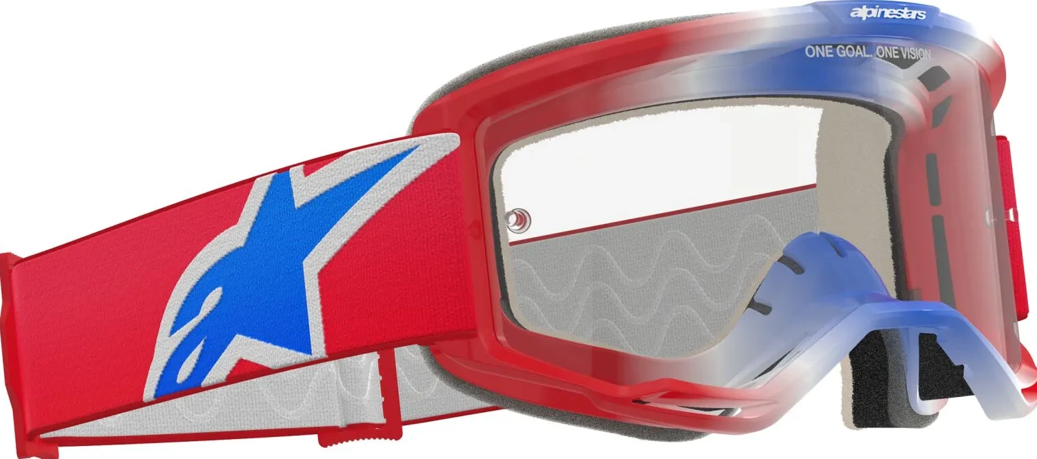 GOGGLE VISION 5 CORP RED/WT/BL CLEAR