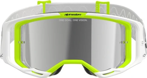 Alpinestars Goggle Vision 8 WORDMARK WHITE YLLW FLUO Mirror SILVER