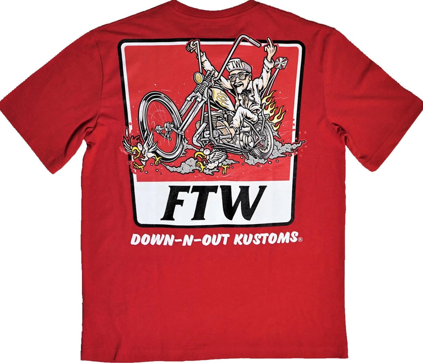 Down-n-Out Gettin Fried t-shirt, Red, 2XL