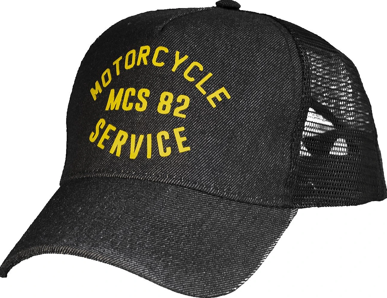 MCS service trucker cap, Black, denim