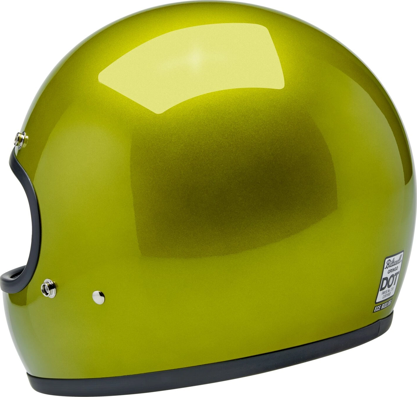 Biltwell Gringo helmet, metallic lime Yellow, S, Metallic