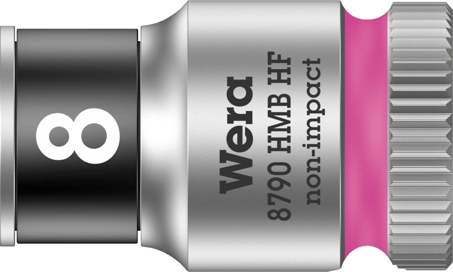 Wera Zyklop 3/8" socket with holding function - Metric 8.0, Gray, 8 mm, Chrome