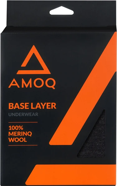 AMOQ 100% Merino Base Layer Pants Gray/Orange, L