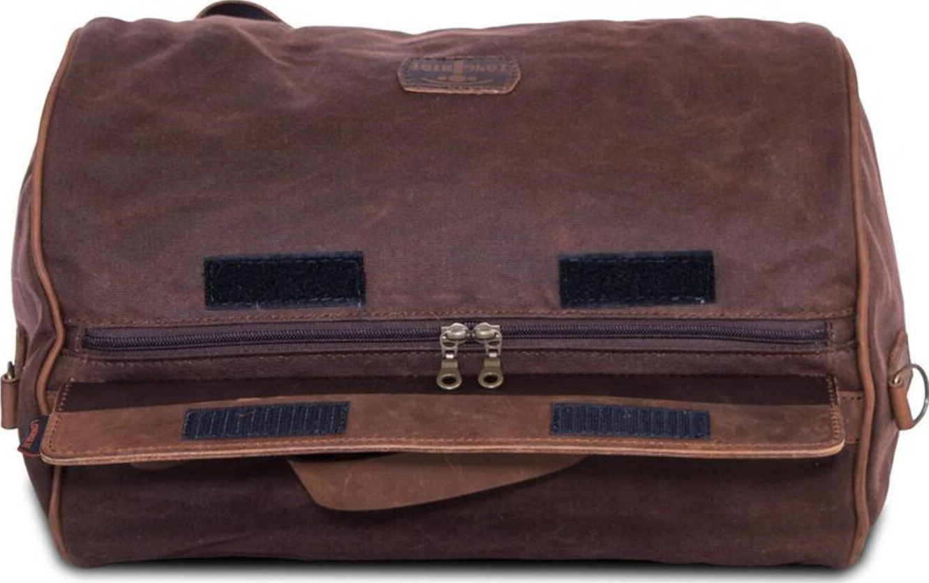 LongRide, roll bag waxed cotton narrow. Brown wax