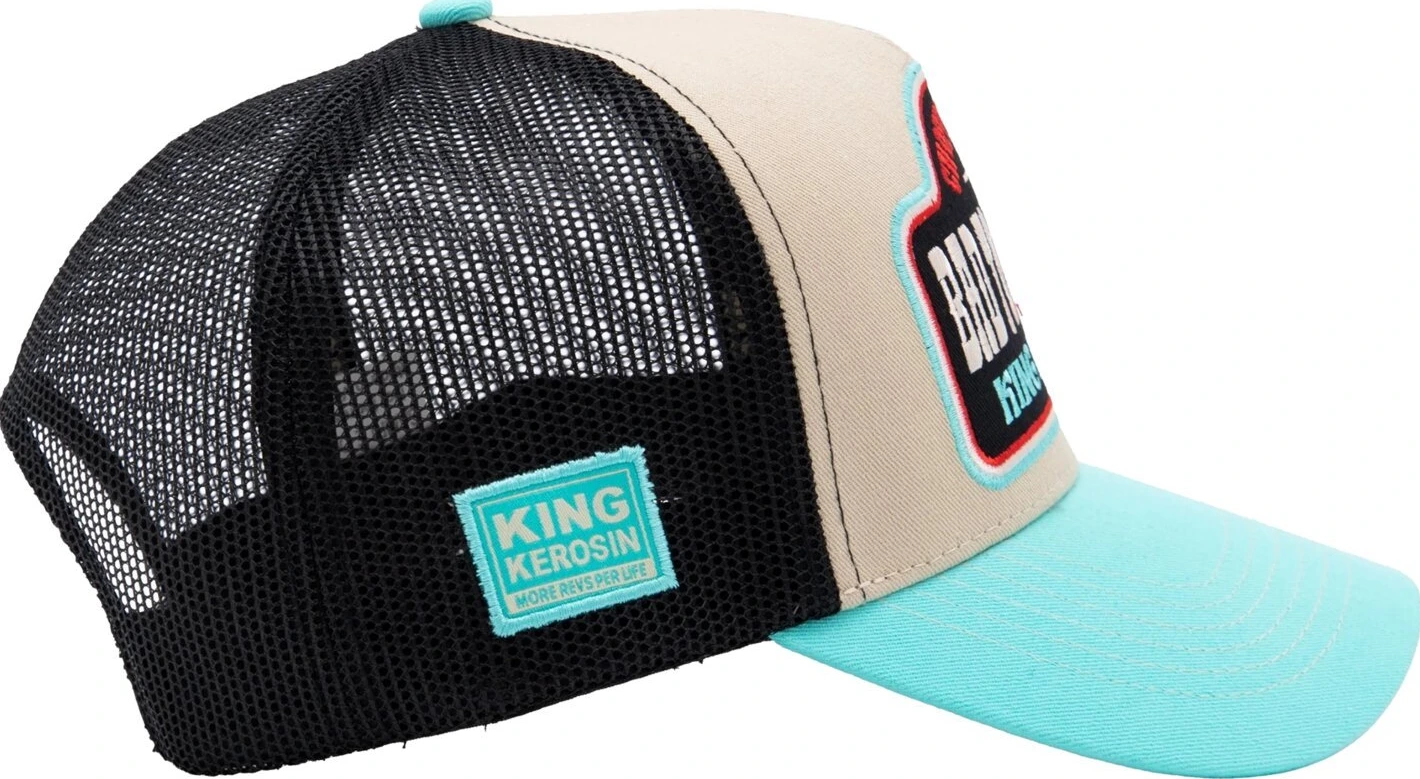 King Kerosin Bad To The Bone trucker cap turquoise/ecru, Beige