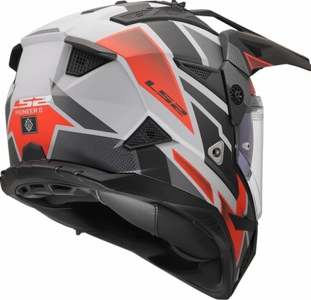 LS2 MX702 PIONEER II BLOCK Helmet - 2XL, Grey Red