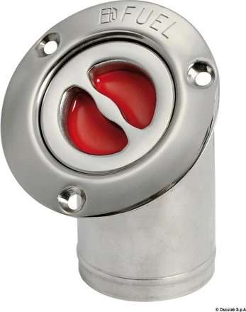 Osculati FUEL deck plug polished SS 45° angled 50 mm
