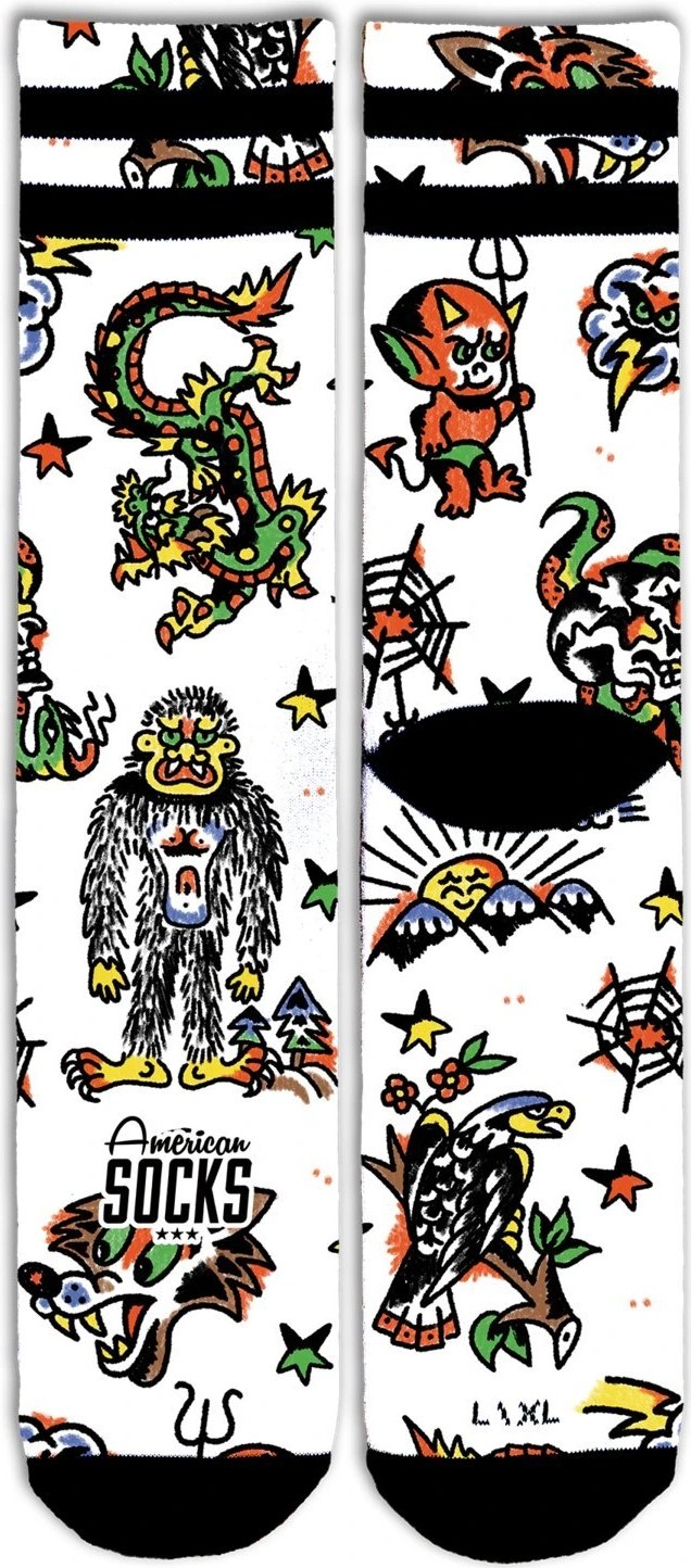 American Socks Outlaw Signature socks, White, L/XL