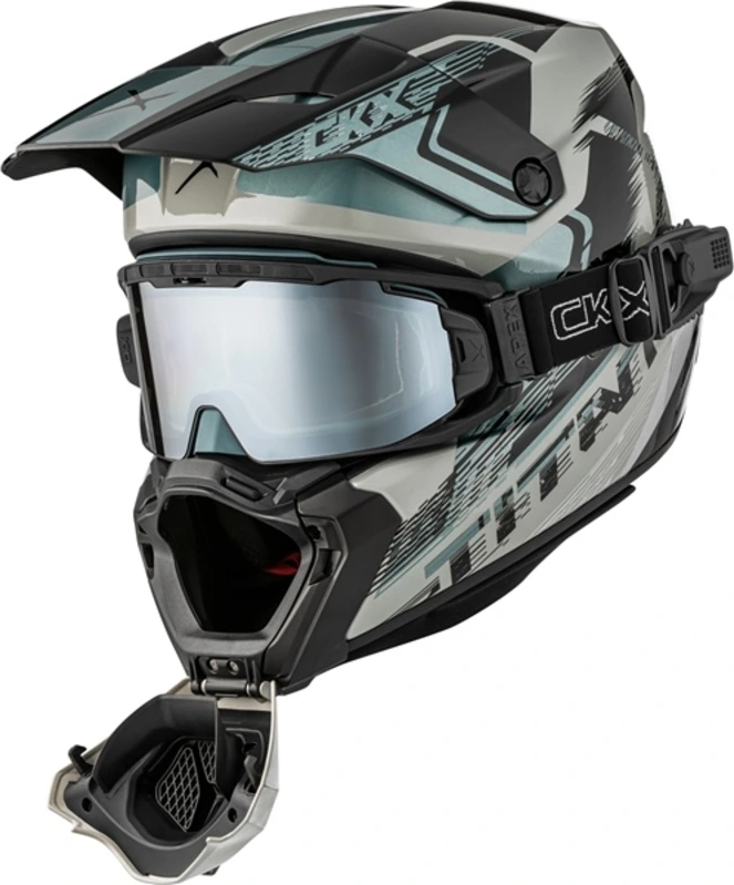 CKX Helmet Titan AMS Concordia Grey Gloss + Goggles, M