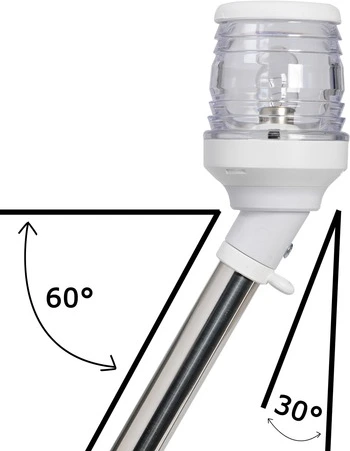 360° led pole w/30° white light 60 cm