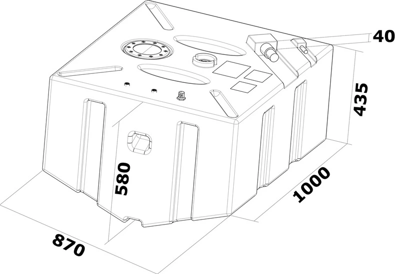 Fuel tank 1000x870x580 352 l (petrol/diesel)