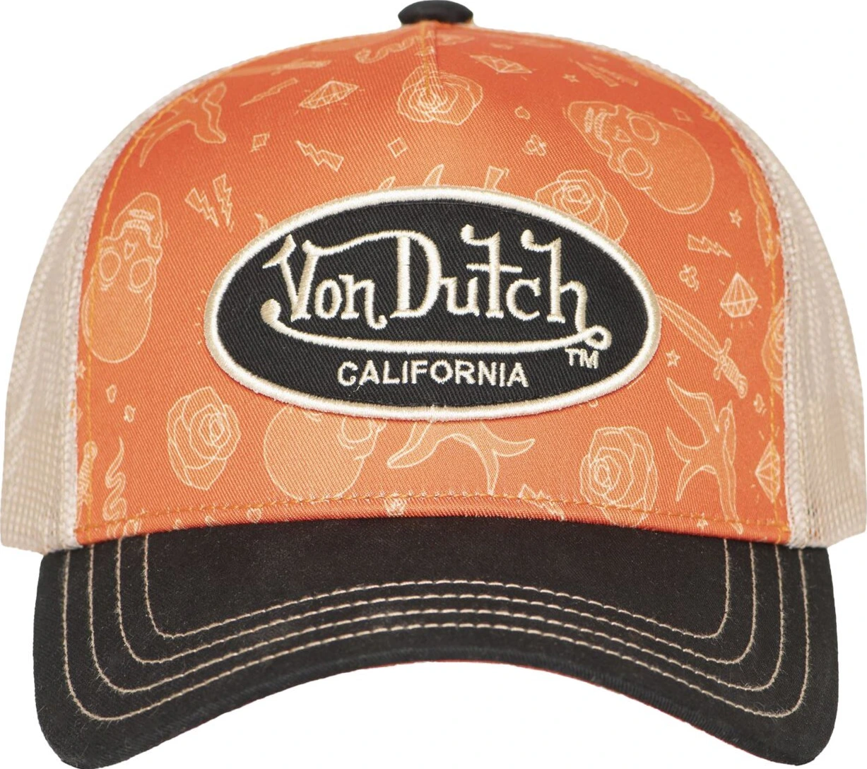 Von Dutch Trucker cap subl, tattoo Orange