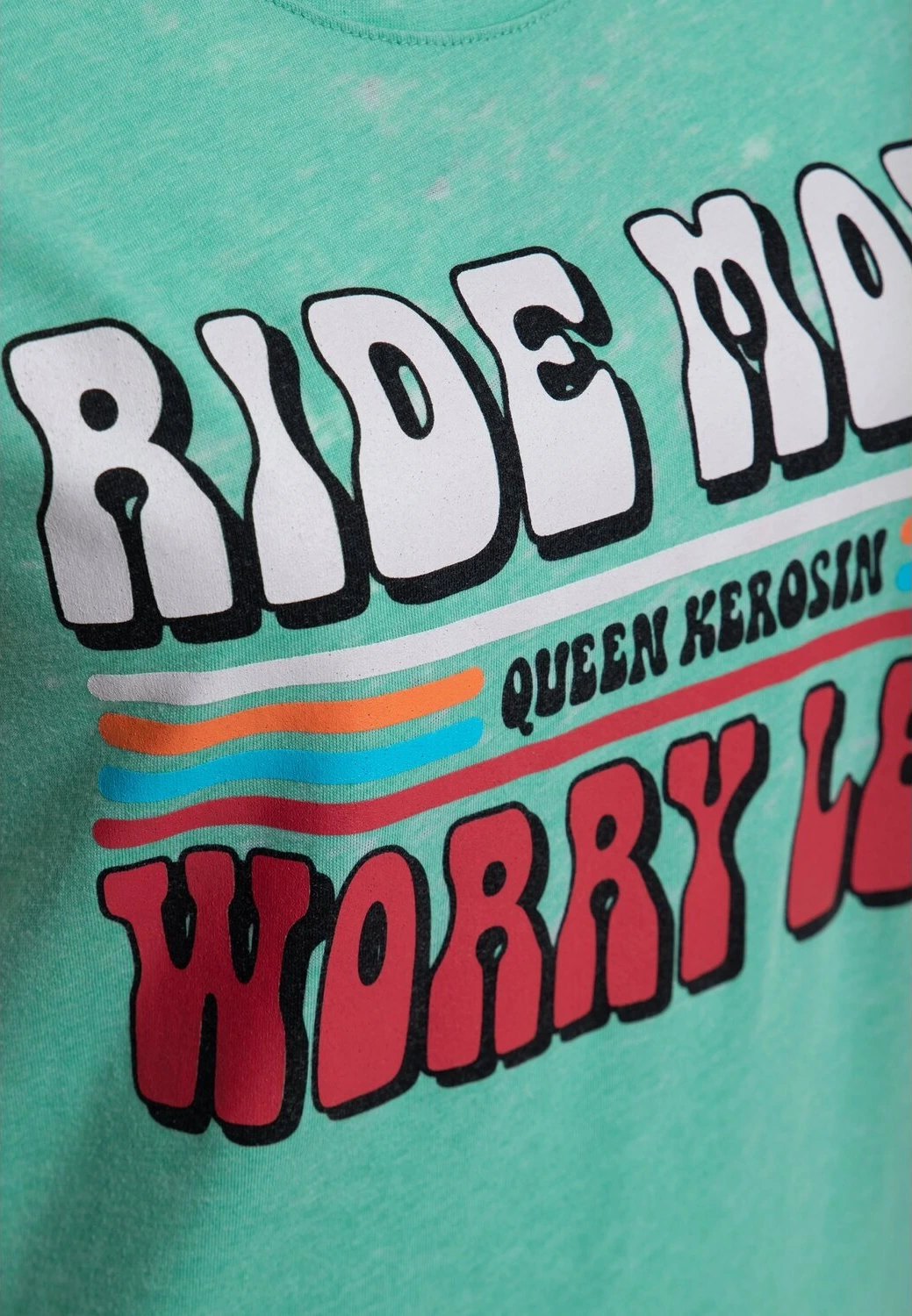 Queen Kerosin Ride More, Worry Less t-shirt mint, Green, S