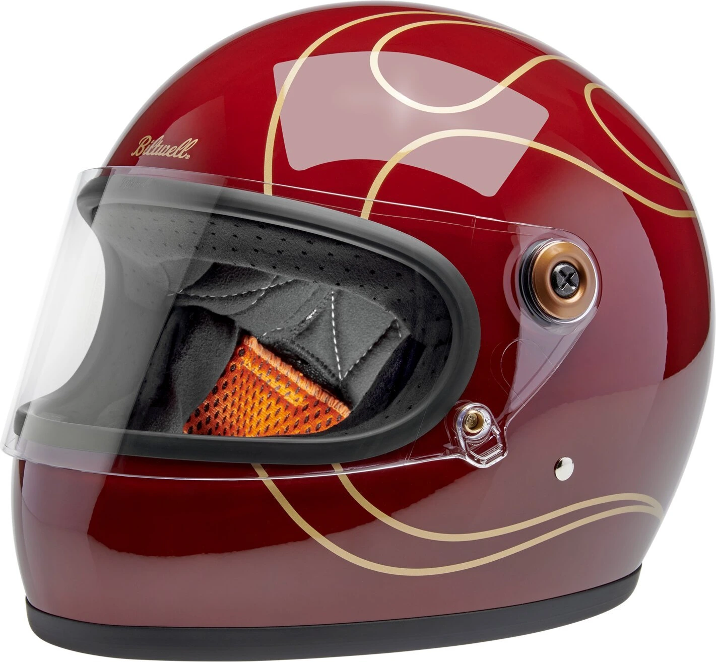Biltwell Gringo S helmet, garnet Red, Red, flames Red, Gloss