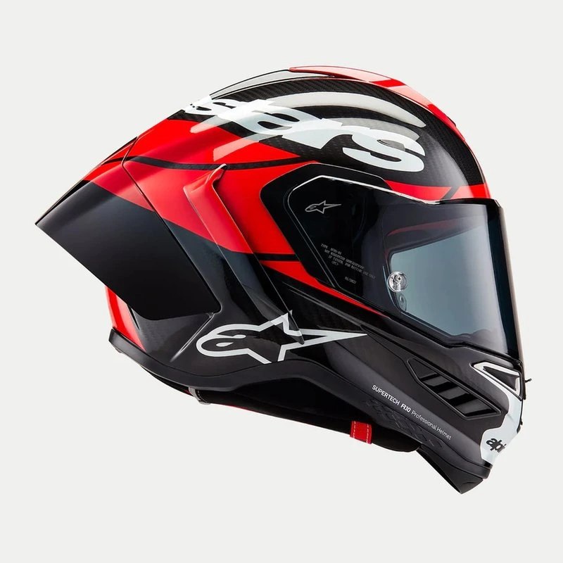 Alpinestars Helmet Supertech R10 Element Black/Carb/Fluo Red/White, XS