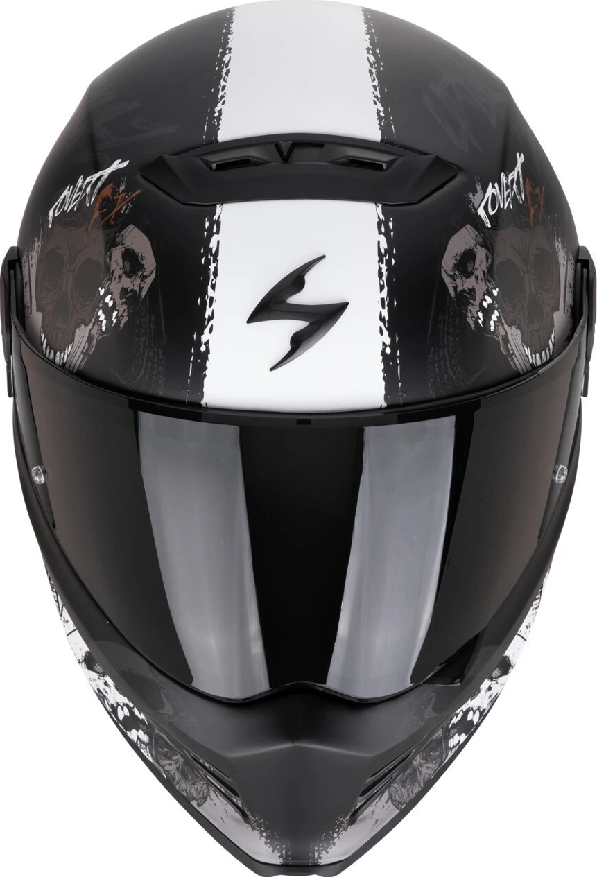 Scorpion Covert FX helmet skullz, Black, grey, gold, S, matt