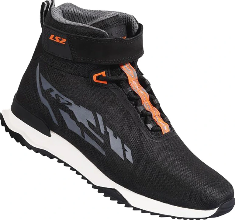 LS2 Acrux Man Boots - BLACK H-V ORANGE, 46