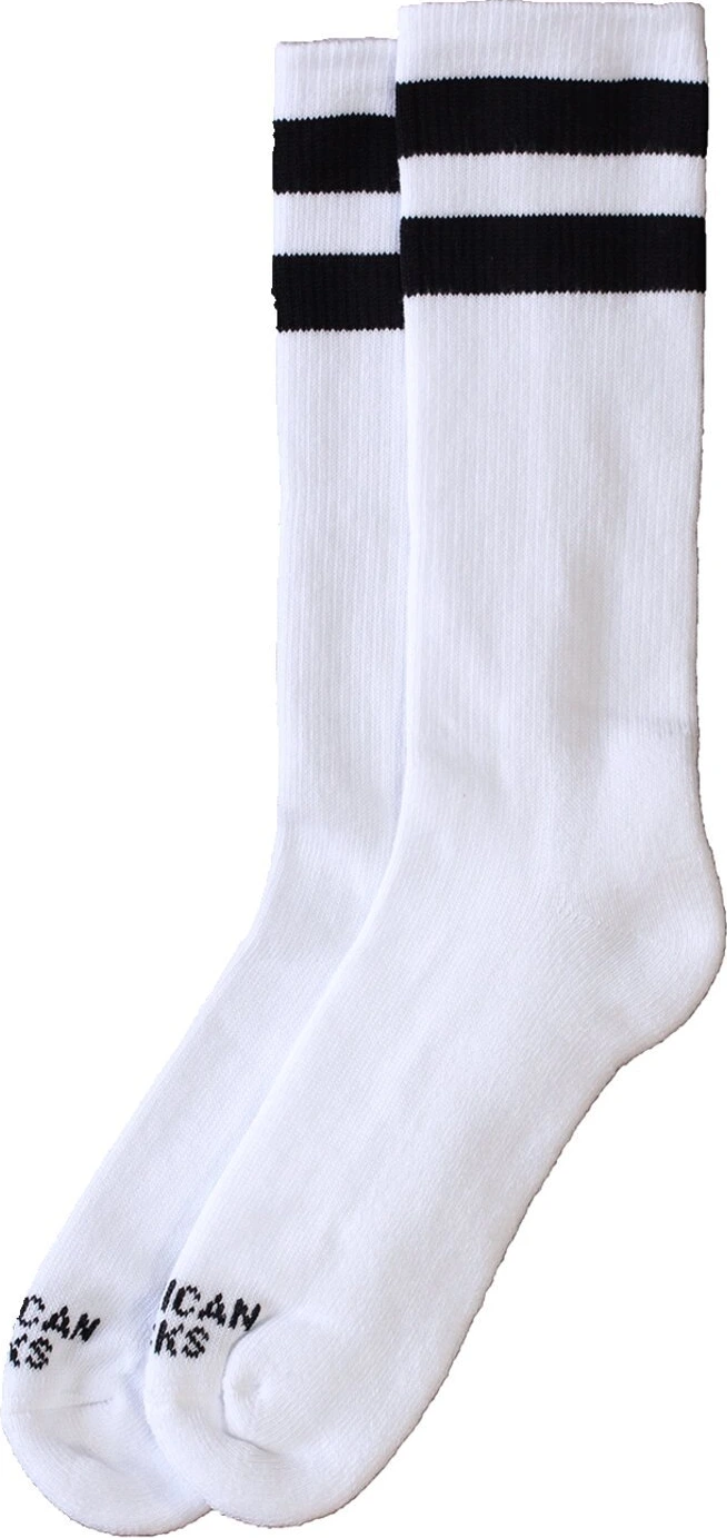 American Socks Mid high Old School I double black striped, One size fits most