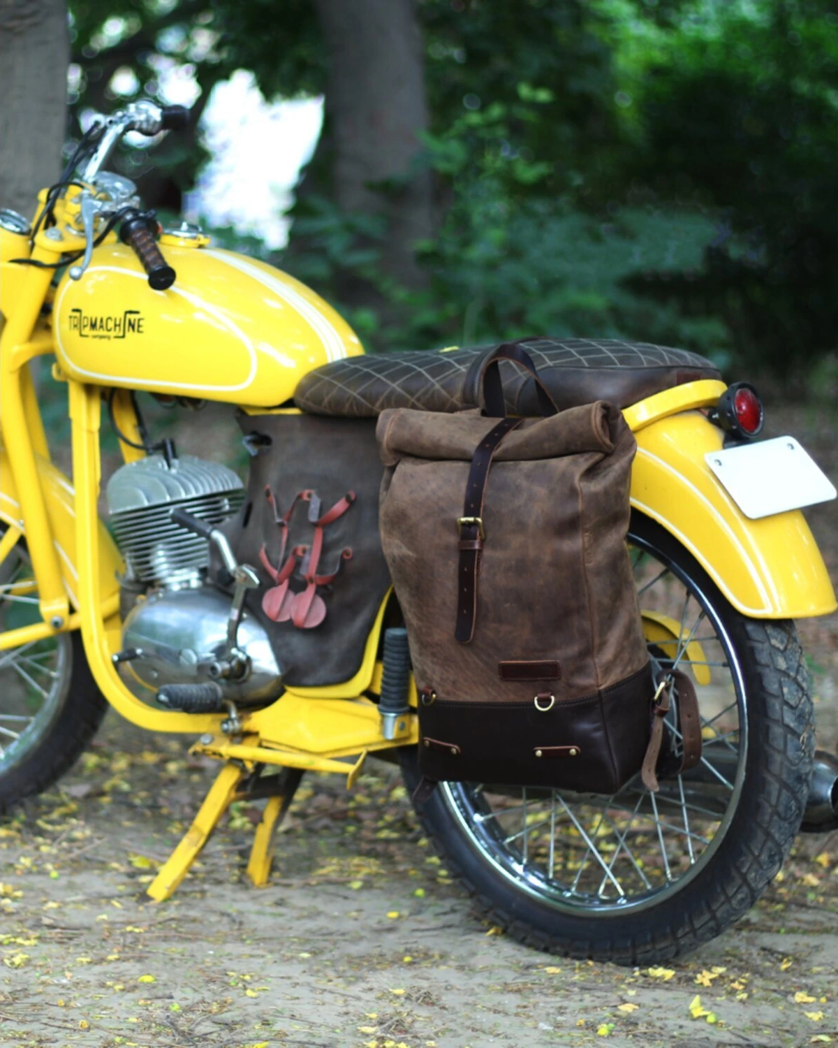 Trip Machine Backpack/Saddlebag, tobacco brown
