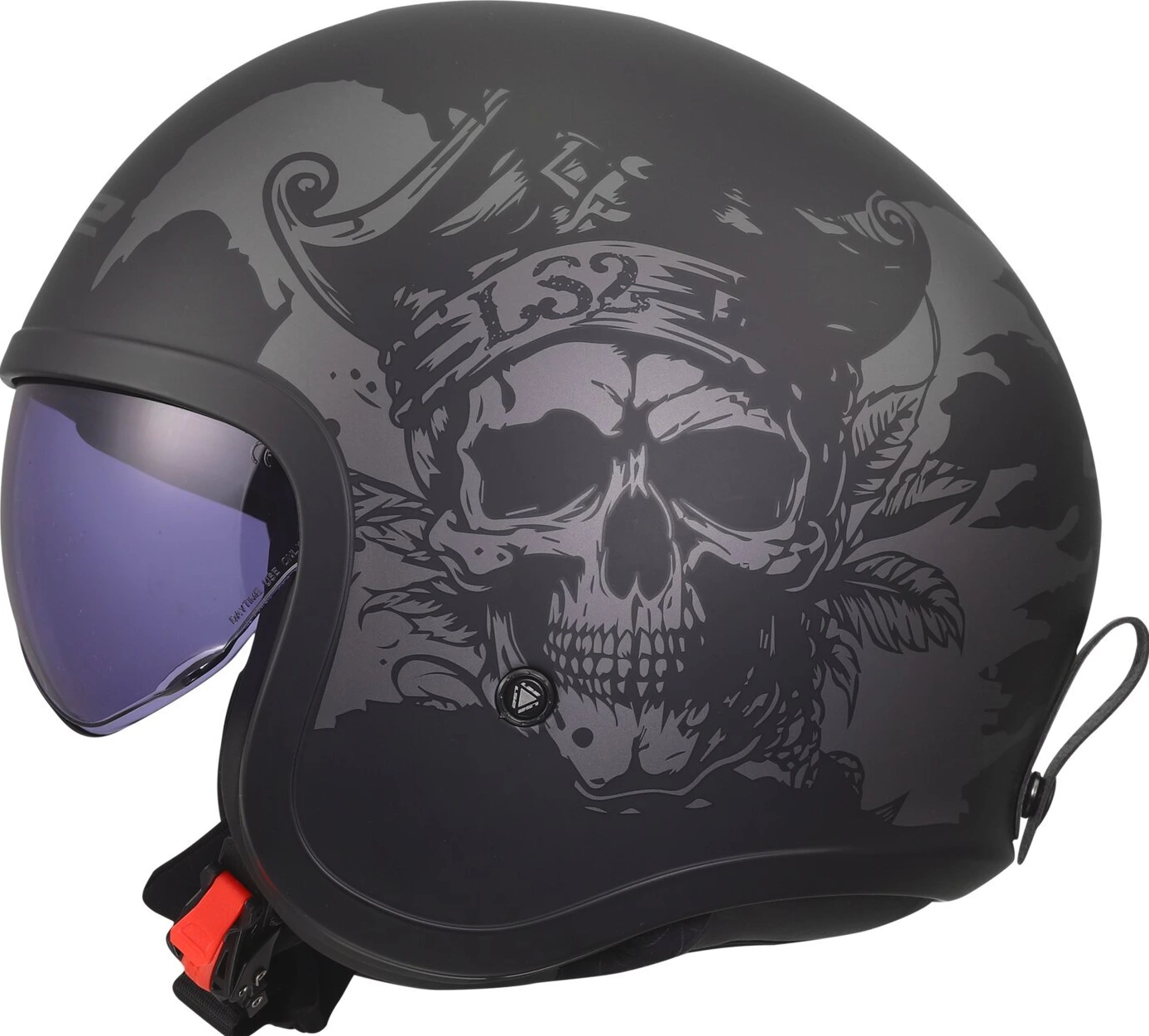 LS2 Spitfire II helmet, willy Black, L, Matte