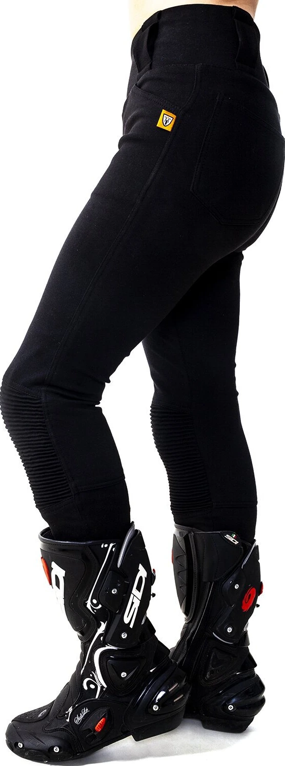MotoGirl Ribbed Knee leggings black, 44