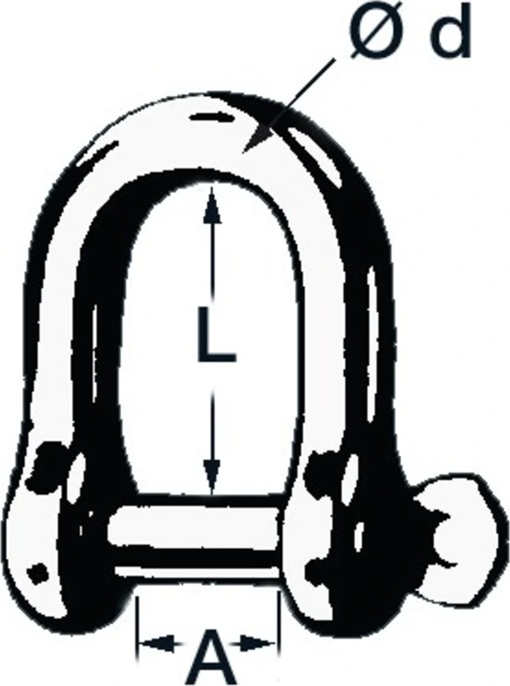 D-Shackle galvanized 10mm
