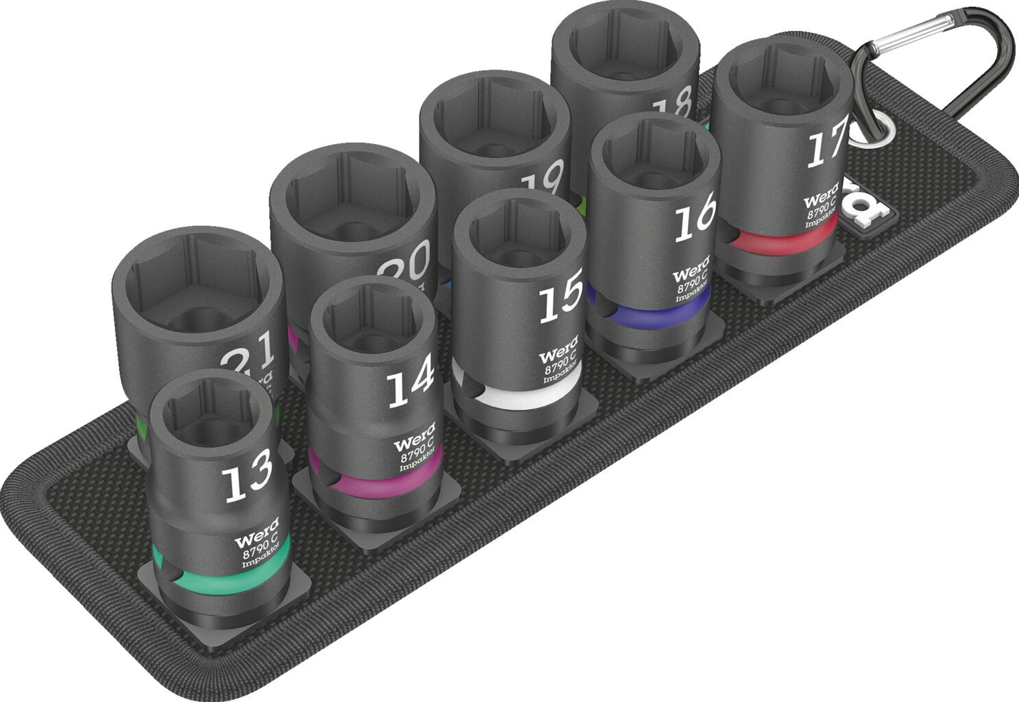 Wera, Impaktor 1/2" hex socket set - Metric, Black