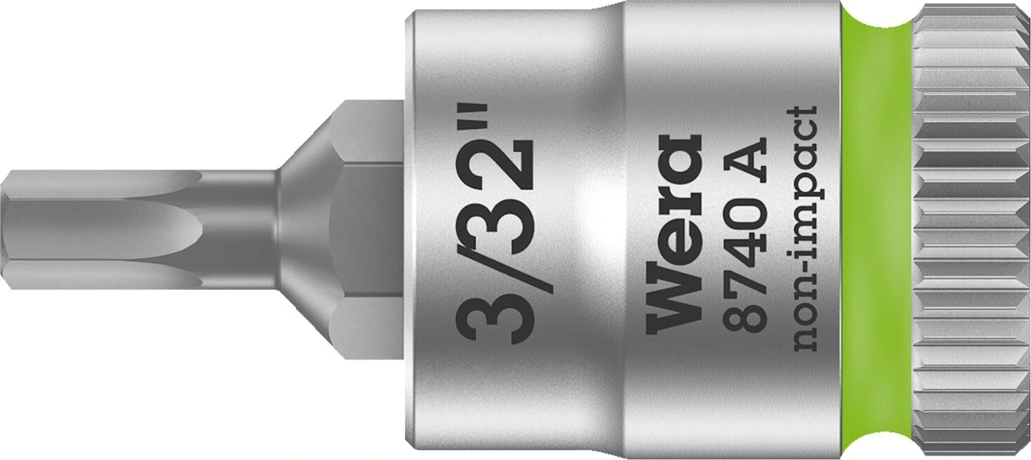 Wera Zyklop 1/4" Hex socket bit - US sizes, Gray, 28 mm, Chrome
