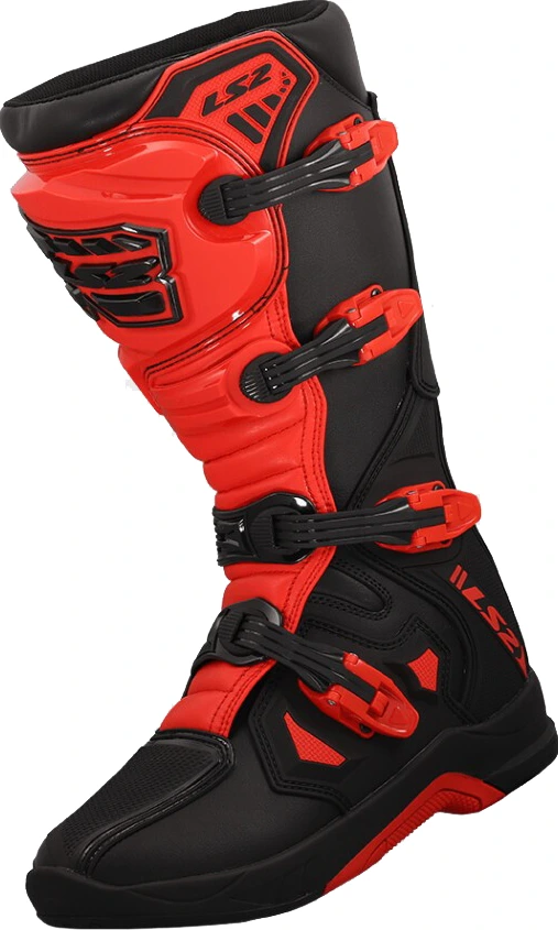 LS2 Raptor Man Boots - 41, Black Red