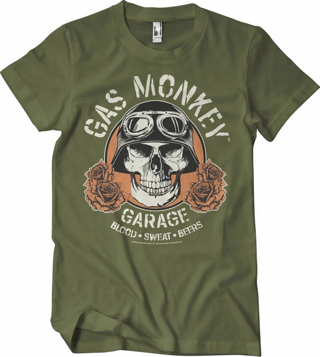 GMG Garage Skull t-shirt, olive, S
