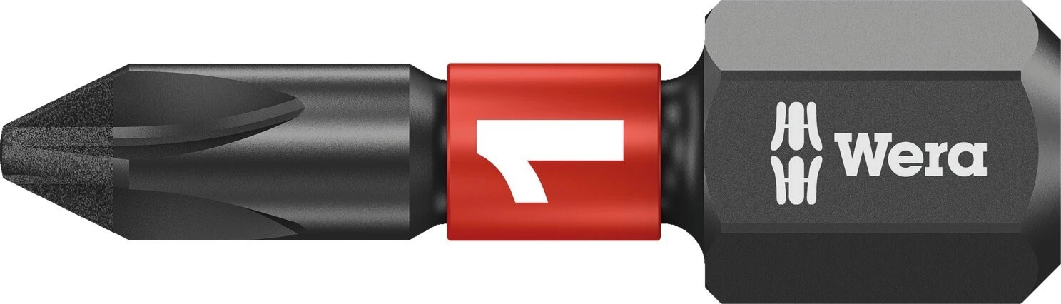 Wera 1/4" bit for Phillips screws Impaktor PH1, Red, 25 mm