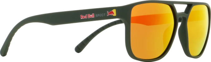 Spect Red Bull Elroy Sunglasses Soft Olive Green w Brown Red Mirror lens