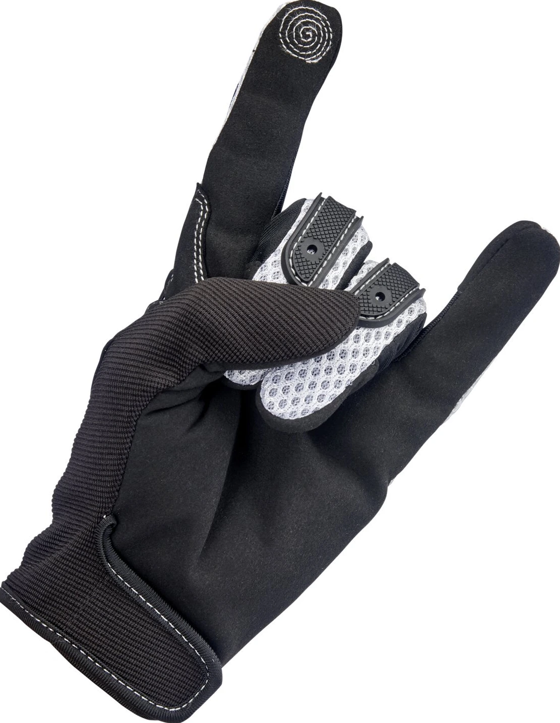 Biltwell Anza gloves, white, Black, XS