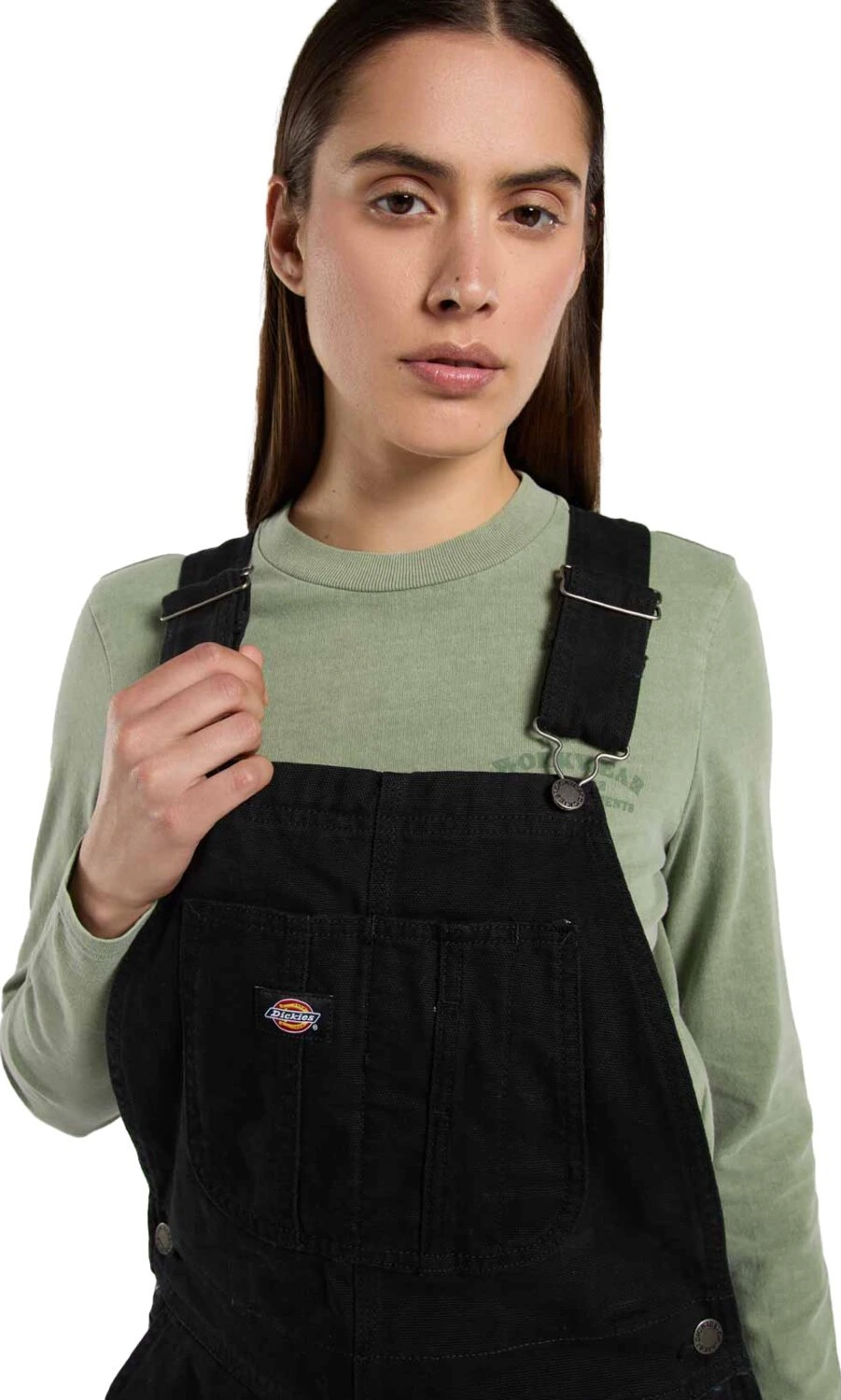 Dickies Loose canvas female bib, Black, M