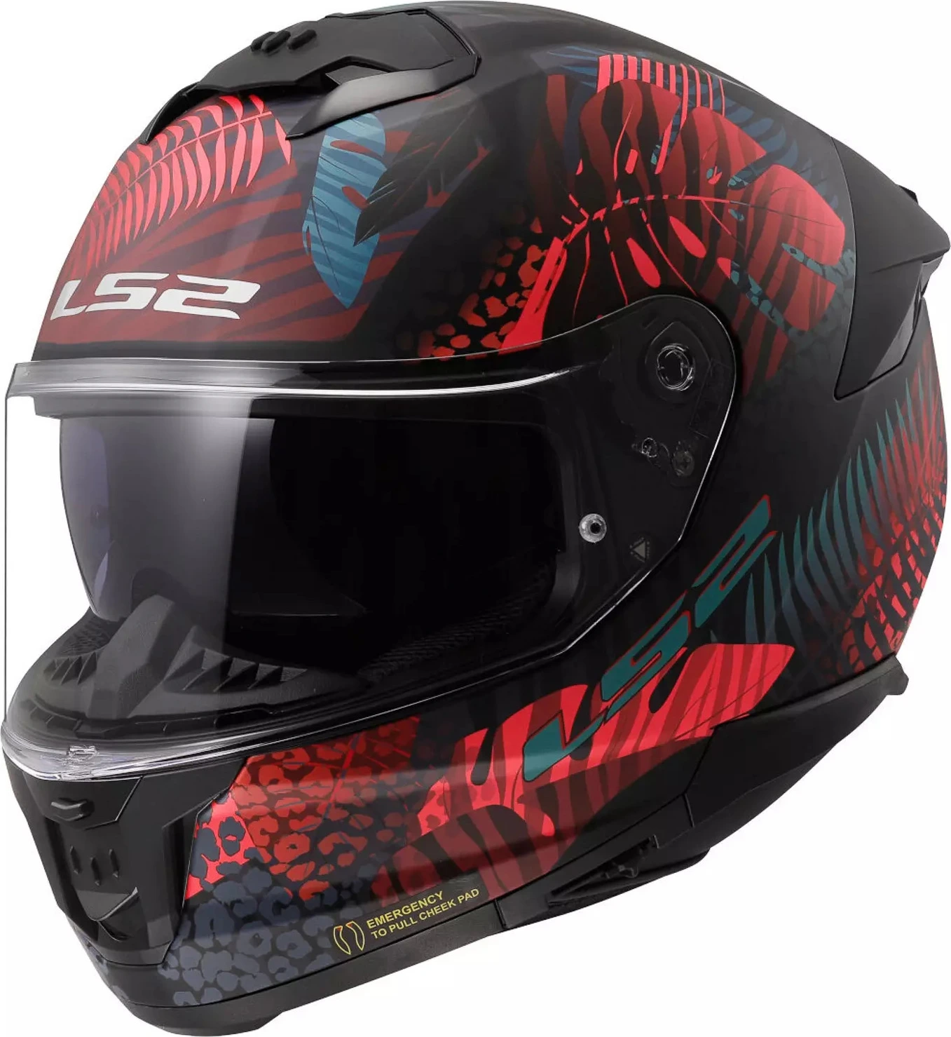 LS2 FF808 STREAM II JUNGLE helmet - 2XL, Matt Black Pink Blue