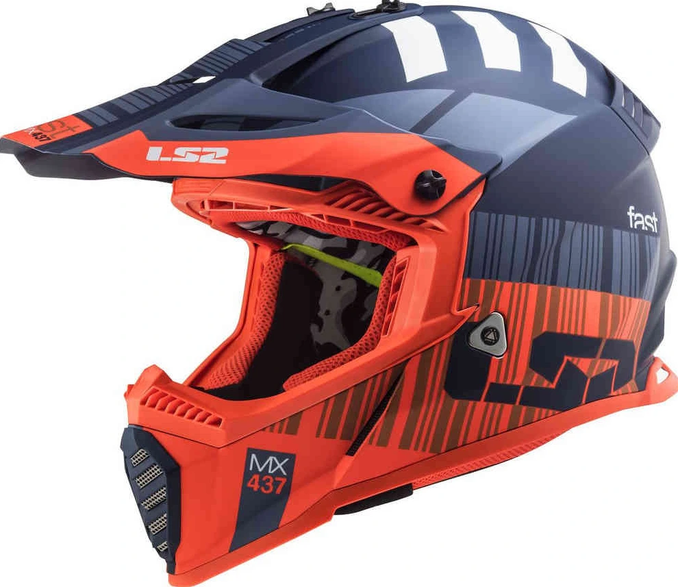 LS2 MX437 FAST EVO MINI XCODE helmet - S, Matt Fluo Orange Blue