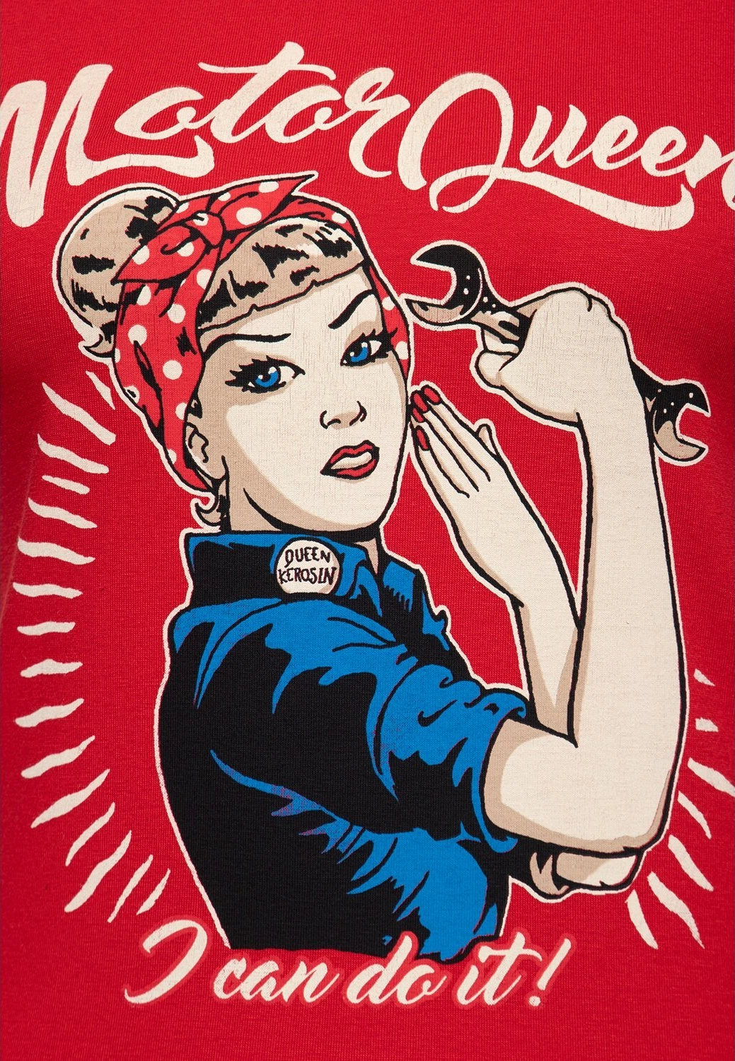 Queen Kerosin Motor Queen I Can Do It t-shirt, Red, XS