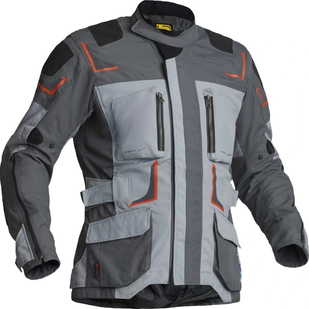 Lindstrands Textile Jacket Myrvik Light Grey/Black/Orange 48