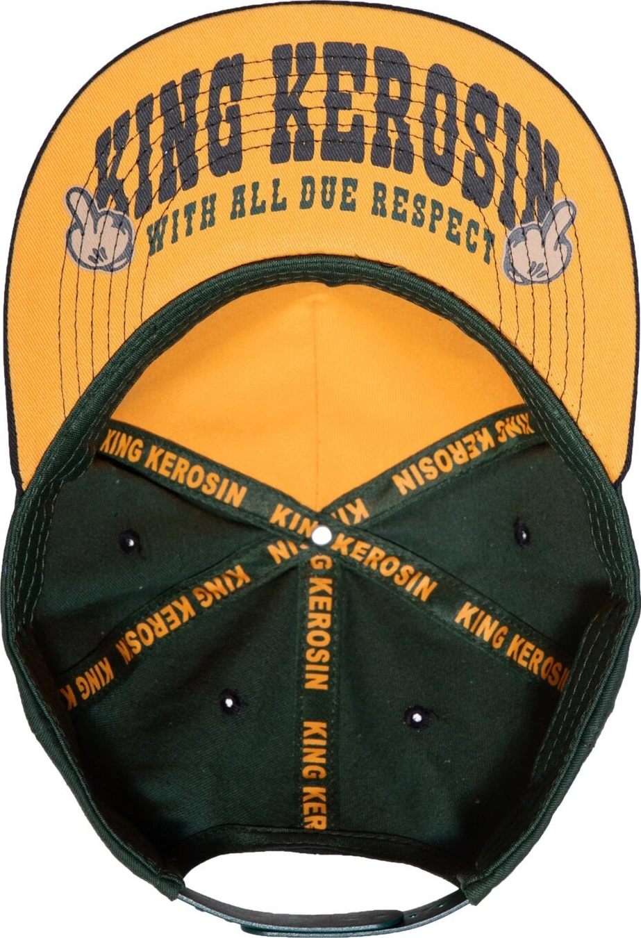 King Kerosin Fast As Fuck flat cap, black, Yellow