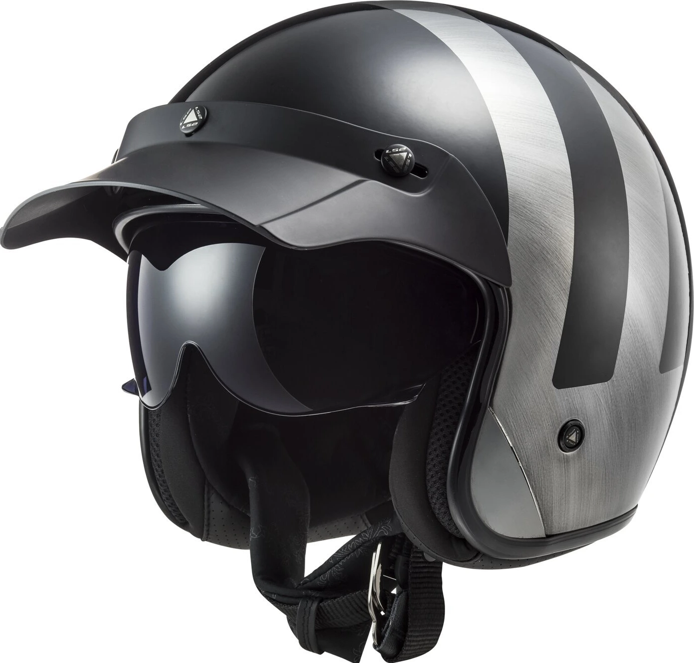 LS2 Bob II Lines helmet lines, Black, XS, Gloss