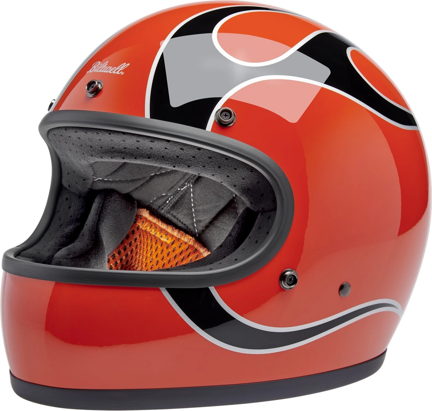 Biltwell Gringo helmet Comp, Orange, flames Orange, S, Gloss