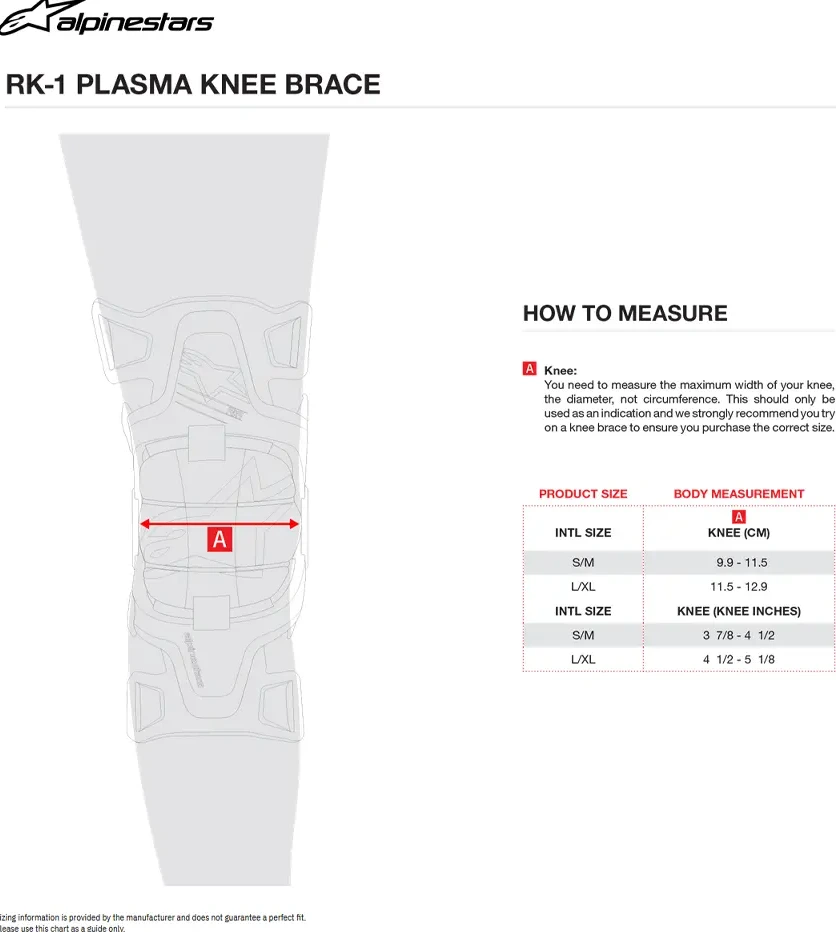KNEEBRACE RK-1 PLASMA BLK/RD L/XL