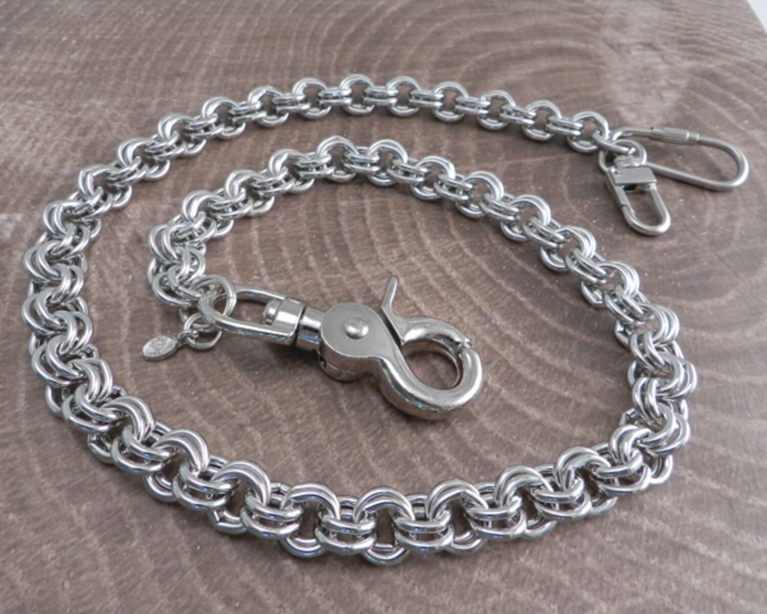 Amigaz Double Ring Wallet Chain 22", Silver