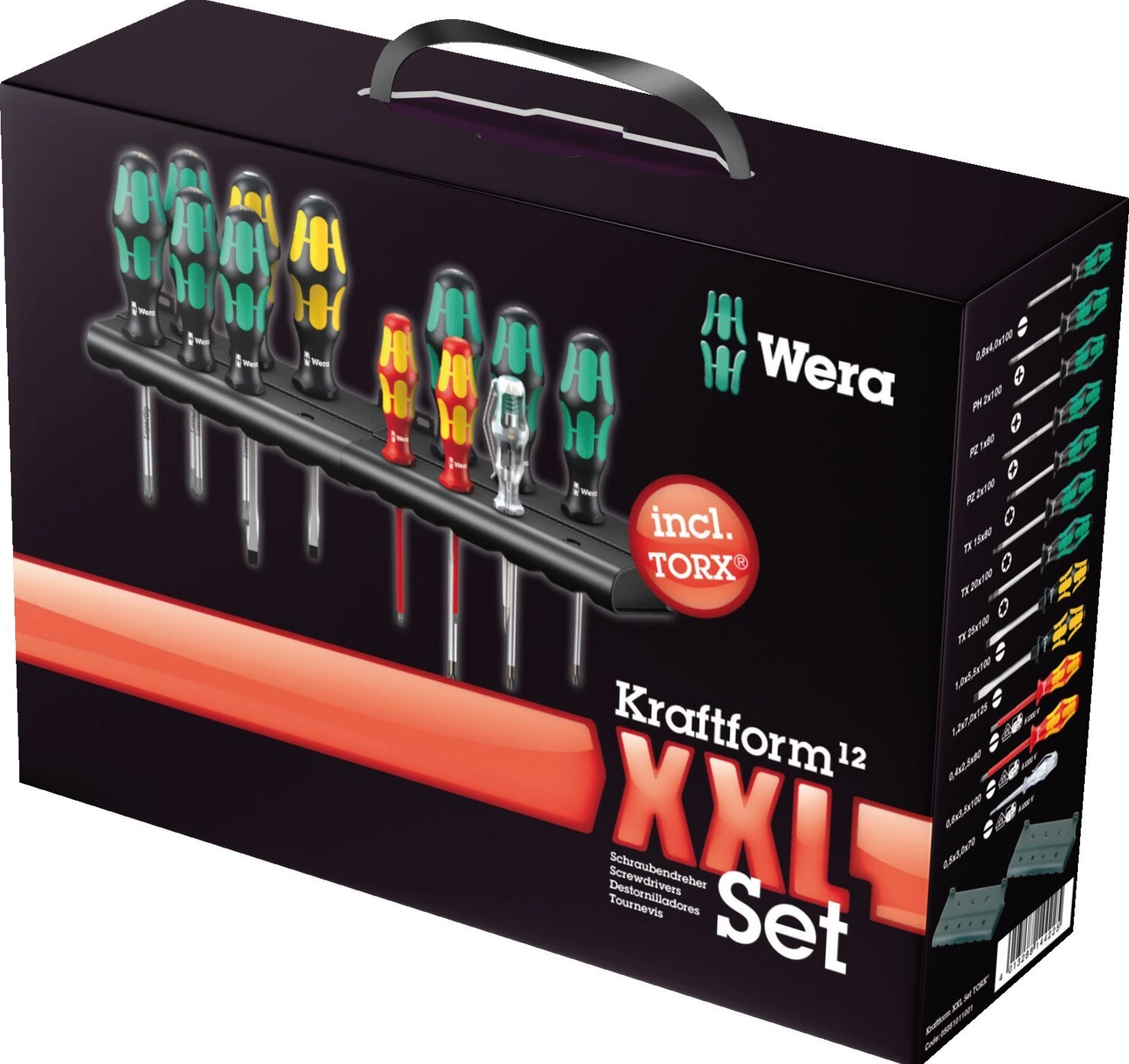 Wera, Kraftform Big Pack 300 Plus screwdriver 12pc kit, Black