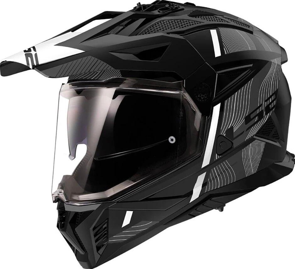 LS2 MX702 PIONEER II HILL helmet - Matt Black White, S