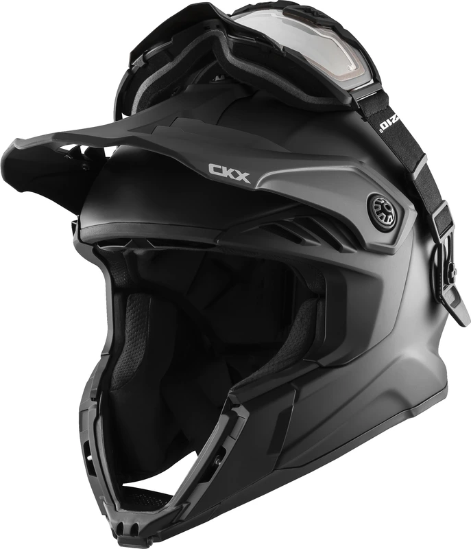 CKX Helmet + Goggles with electric lens TITAN Airflow Matt black, XS