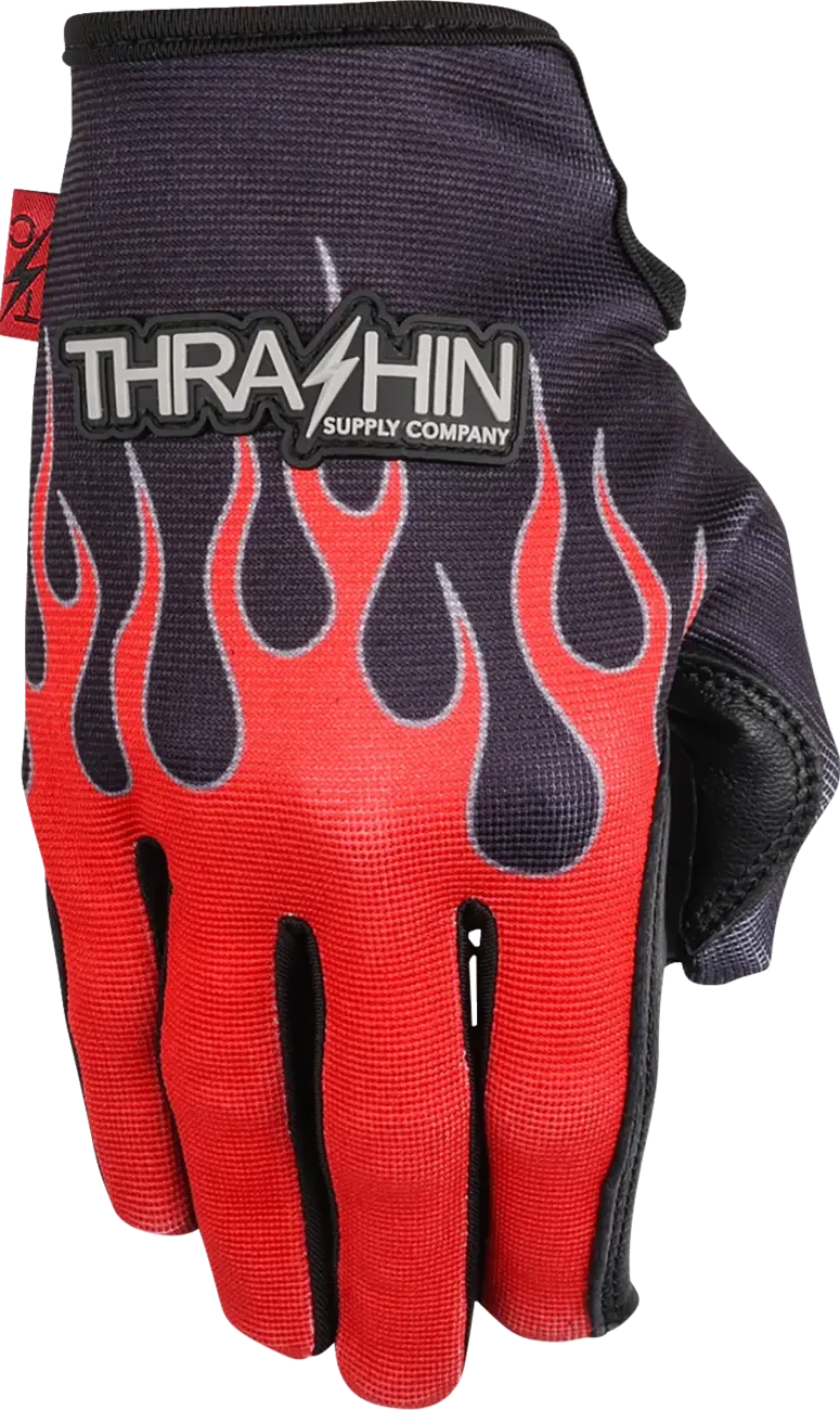 GLOVE FLAME STEALTH LEATHER PALM RED SMALL